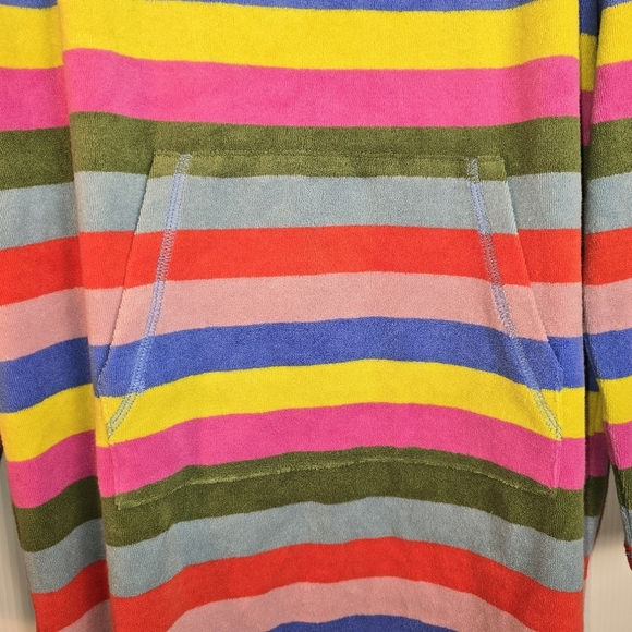 NWT Mini Boden Multi Color Stripe Hooded Terry Cloth Swim CoverUp Dress 13-14 - Picture 5 of 12